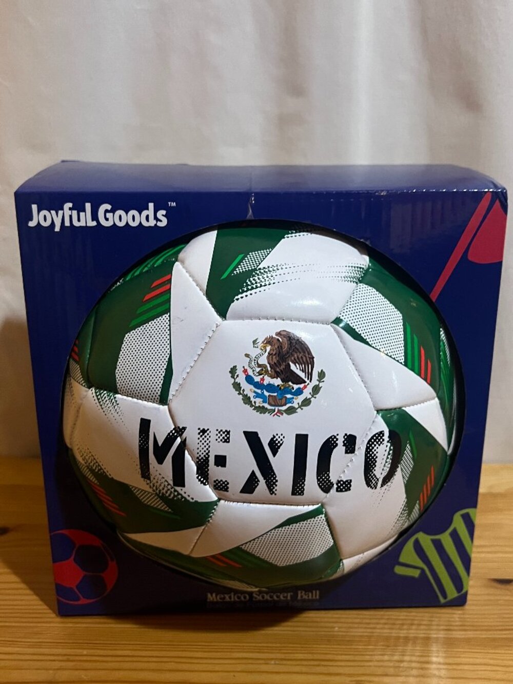 Joyful Goods Mexico Soccer Ball Size 5 White Green Brand New $25